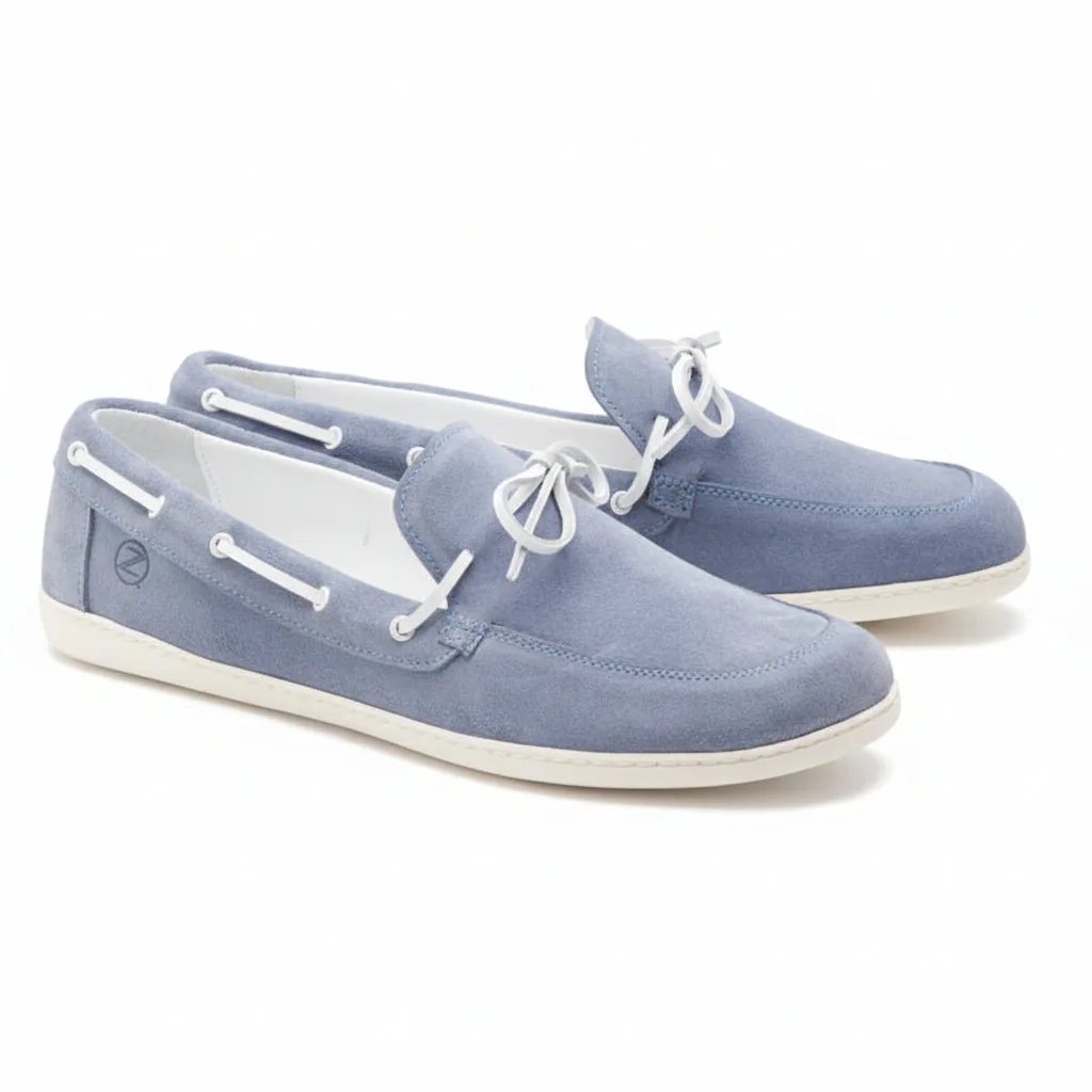 Мужские мокасины ZAQQ QEA Velours Lightblue (голубой цвет) — фото 1 из 8