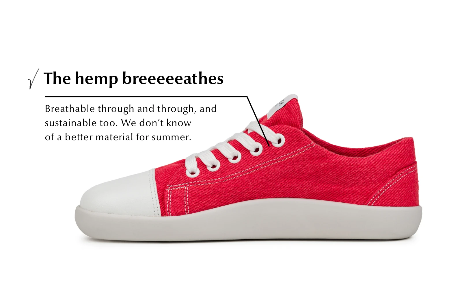 Кроссовки Ahinsa Street Hemp Barefoot — красный, фото 4