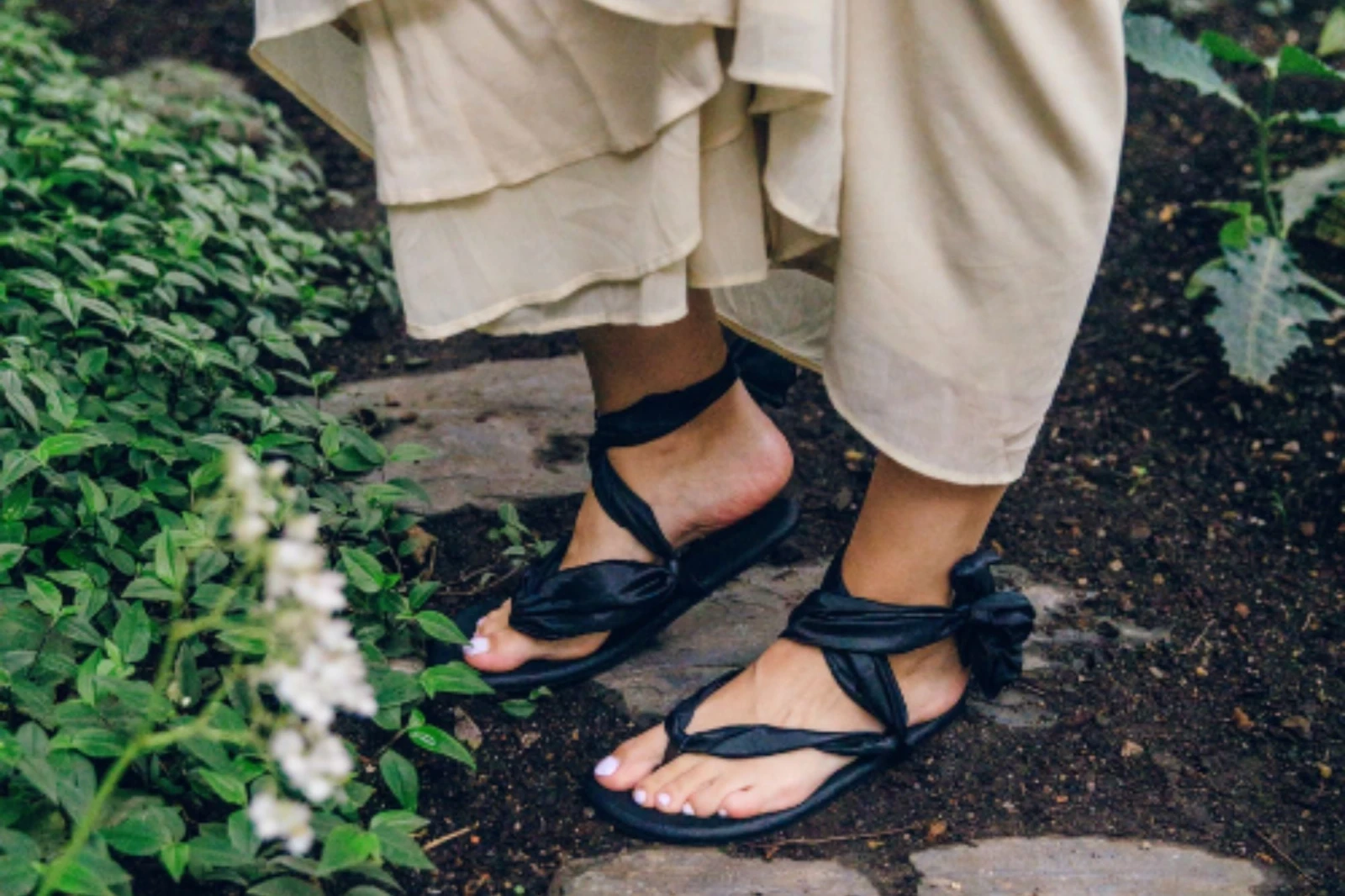 Сандалии Ahinsa с завязками Barefoot — чёрный, фото 9