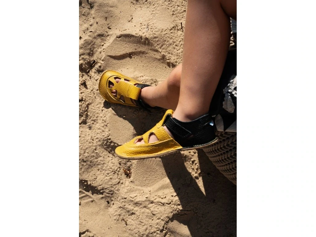 Сандалии Baby Bare Summer Perforation — чёрный, жёлтый (детские), фото 2