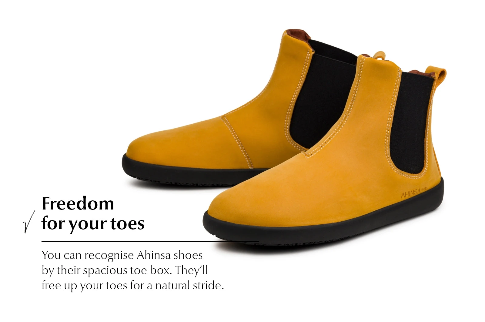 Ботинки Ahinsa Chelsea 2.0 Barefoot — горчичный, фото 3
