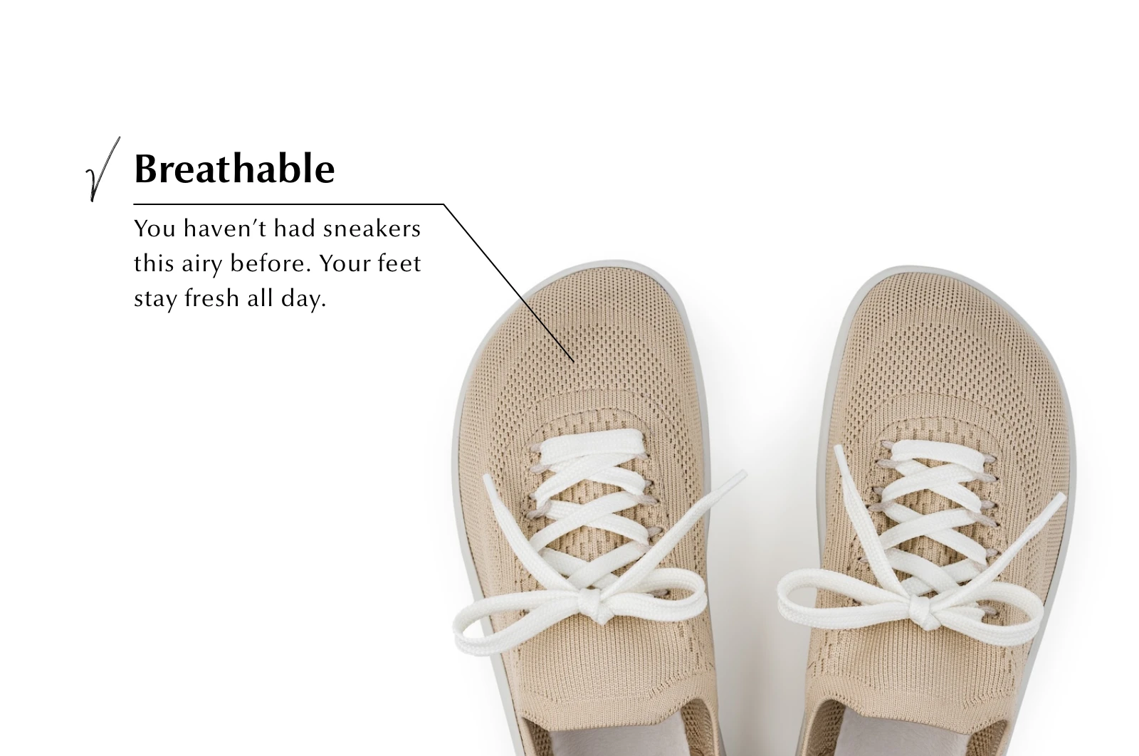Кроссовки Ahinsa Softy Knit Barefoot — бежевый, фото 7