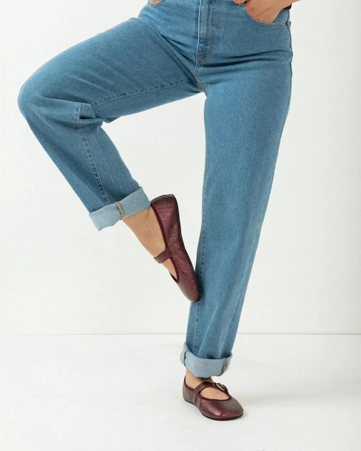 Босоногие балетки Clotsy Fivela — бордовый, фото 5