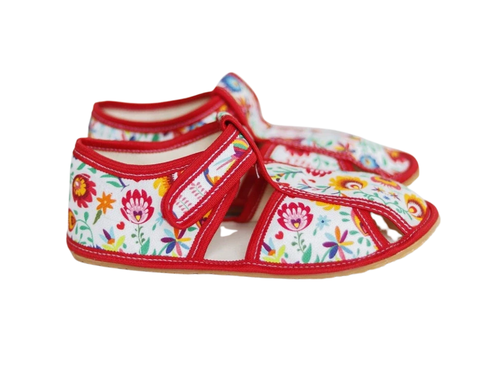 Тапочки Baby Bare Slippers — красный, белый (детские)